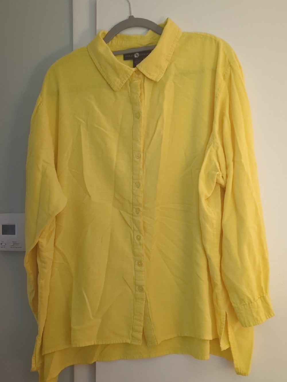 Ashley Stewart Yellow Button-Down Casual Shirt